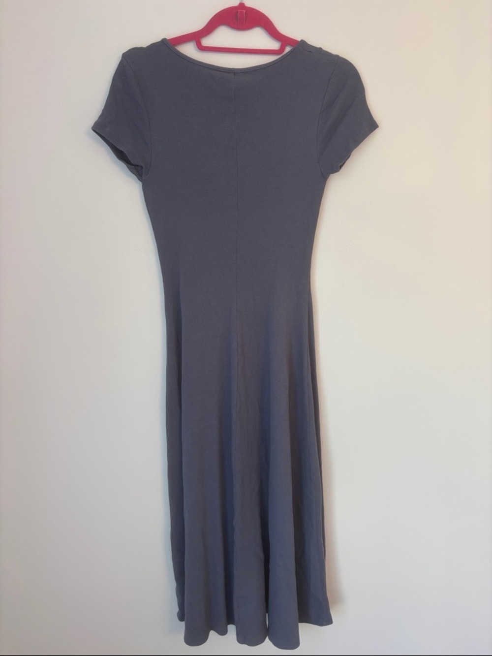 Universal Threas Blue Ribbed Scoopneck Button Down Midi Dress NWT - Picture 5 of 6